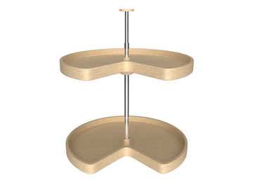 Rev-A-Shelf 24 in Banded Wood Kidney Lazy Susans 2-Shelf LD-4BW-472-1