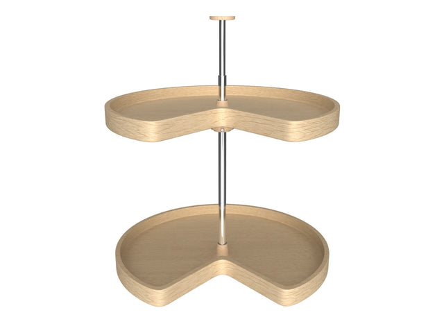 Rev-A-Shelf 24 in Banded Wood Kidney Lazy Susans 2-Shelf LD-4BW-472-1