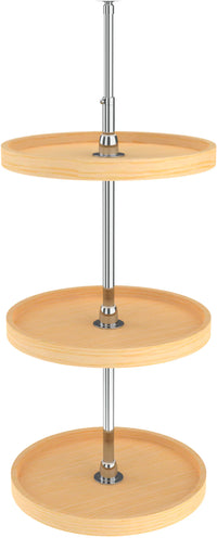 Rev-A-Shelf 18 in Natural Wood Full Circle Lazy Susans 3-Shelf LD-4NW-073-1836-1