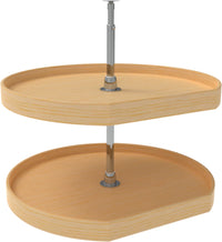 Rev-A-Shelf 28 in Natural Wood D-Shape Lazy Susans 2-Shelf LD-4NW-272-28-1