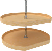 Rev-A-Shelf 32 in Natural Wood D-Shape Lazy Susans 2-Shelf LD-4NW-272-32-1