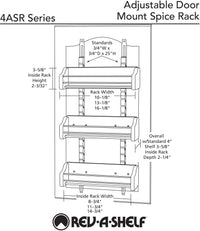 Rev-A-Shelf Large Adjustable Door mount Spice Rack 4ASR-21