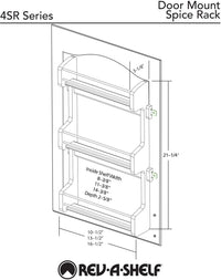 Rev-A-Shelf 15 in Cabinet Door mount Wood 3-Shelf Spice Rack 4SR