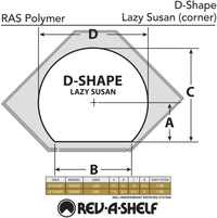 Rev-A-Shelf 20 in Polymer D-Shape Lazy Susan Shelf Only 6271-52