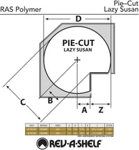 Rev-A-Shelf 24 in Polymer Pie-Cut Lazy Susans 2-Shelf 6942-52