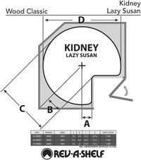 Rev-A-Shelf 32 in Wood Kidney Lazy Susan Shelf Only 4WLS401-32