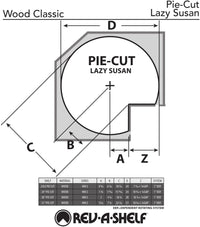 Rev-A-Shelf 24 in Wood Pie-Cut Lazy Susans Shelf Only 4WLS901-52