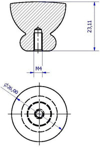 Contemporary Metal Knob 798626OBRZ