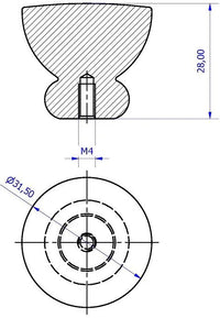 Contemporary Metal Knob 798632OBRZ
