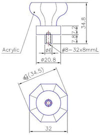 Montreuil Eclectic Acrylic and Metal Knob BP1008519511