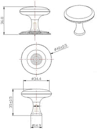 Aspen Transitional Metal Wardrobe Knob BP224840CHBRZ