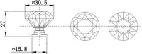 Bolzano Contemporary Crystal Knob BP2828023014011