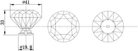 Bolzano Contemporary Crystal Knob BP282804014011