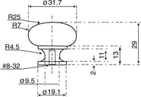 Gatineau Traditional Brass Knob BP3923BORB