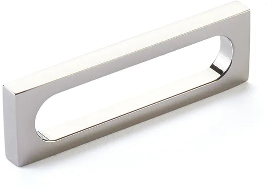 Cafe Pull, Modern Oval Slot, Polished Nickel, 3-1/2'' cc 10032-PN