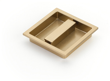 MODO Recessed Pull, Signature Satin Brass, 3-7/8'' x 3-7/8'' Overall 1207-SSB