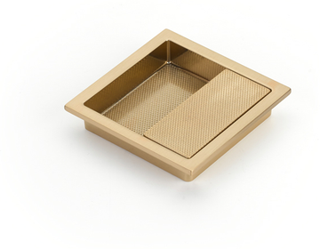 MODO Recessed Pull, Signature Satin Brass, 3-7/8'' x 3-7/8'' Overall 1208-SSB