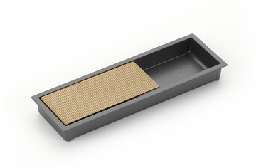 MODO Recessed Pull, Gun Metal/Signature Satin Brass, 6-1/4'' x 2'' Overall 1210-GM/SSB