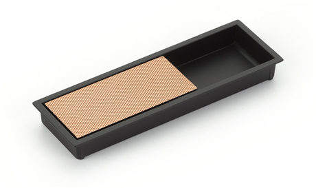 MODO Recessed Pull, Matte Black/Polished Rose Gold, 6-1/4'' x 2'' Overall 1210-MB/PRG
