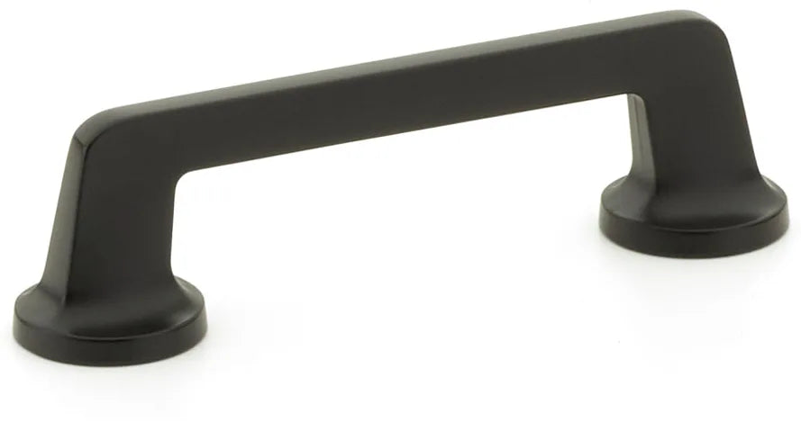 Northport Pull, Round Bases, Matte Black, 4'' cc 201-MB