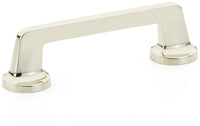 Northport Pull, Round Bases, Polished Nickel, 4'' cc 201-PN