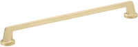 Northport Pull, Round Bases, Signature Satin Brass, 12'' cc 204-SSB
