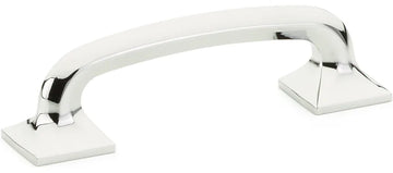 Northport Pull, Square Bases, Polished Chrome, 3-1/2'' cc 205-26
