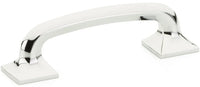 Northport Pull, Square Bases, Polished Chrome, 3-1/2'' cc 205-26