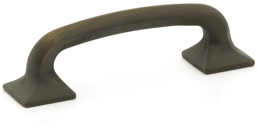 Northport Pull, Square Bases, Ancient Bronze, 3-1/2'' cc 205-ABZ