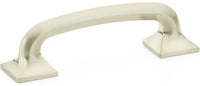 Northport Pull, Square Bases, Brushed Nickel, 3-1/2'' cc 205-BN