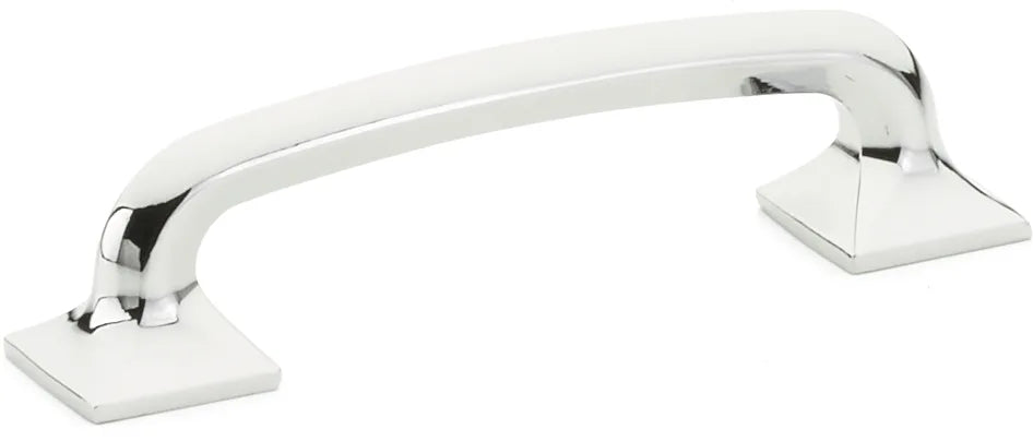 Northport Pull, Square Bases, Polished Chrome, 4'' cc 206-26