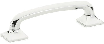 Northport Pull, Square Bases, Polished Chrome, 4'' cc 206-26