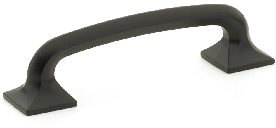 Northport Pull, Square Bases, Matte Black, 4'' cc 206-MB