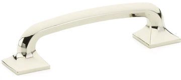Northport Pull, Square Bases, Polished Nickel, 4'' cc 206-PN