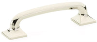 Northport Pull, Square Bases, Polished Nickel, 4'' cc 206-PN