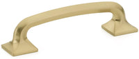 Northport Pull, Square Bases, Signature Satin Brass, 4'' cc 206-SSB
