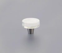 Fused Glass, Small Round Knob 1-1/2'' Dia, Translucent White, Conical Stem, Brushed Stainless Steel 211064-TW-BSS