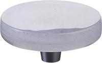 Fused Glass, Large Round Knob 2-1/2'' Dia, Translucent White, Conical Stem