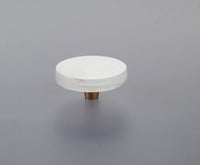 Fused Glass, Large Round Knob 2-1/2'' Dia, Translucent White, Conical Stem, Gold 211065-TW-GLD