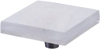 Fused Glass, Large Square Knob 2-1/2'' Dia, Translucent White, Conical Stem