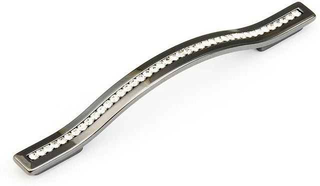 Skyevale Pull, Black Chrome with Crystals, 128/160 mm cc 302-BC