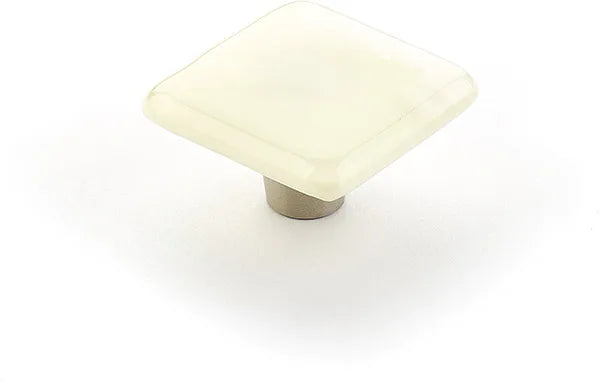 Ice Knob, Square, Ivory Silk, 1-1/2'' 34-IVS