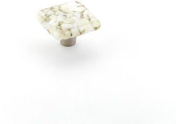 Ice Knob, Square, White Lace Pebbles, 1-1/2'' 34-WLP