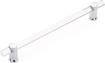 Lumiere Appliance Pull, NON-Adjustable Clear Acrylic, Polished Chrome, 12'' cc 402-26