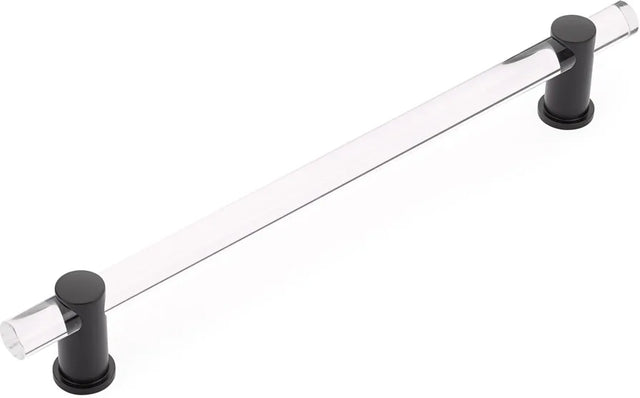 Lumiere Appliance Pull, NON-Adjustable Clear Acrylic, Matte Black, 12'' cc 402-MB