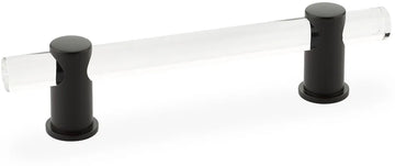 Lumiere Pull, Adjustable Clear Acrylic, Matte Black, 4'' cc 404-MB