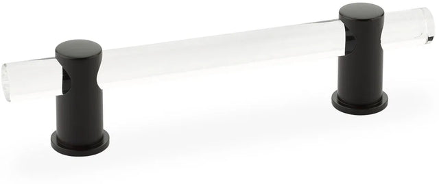 Lumiere Pull, Adjustable Clear Acrylic, Matte Black, 4'' cc 404-MB
