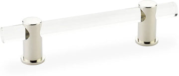 Lumiere Pull, Adjustable Clear Acrylic, Polished Nickel, 4'' cc 404-PN