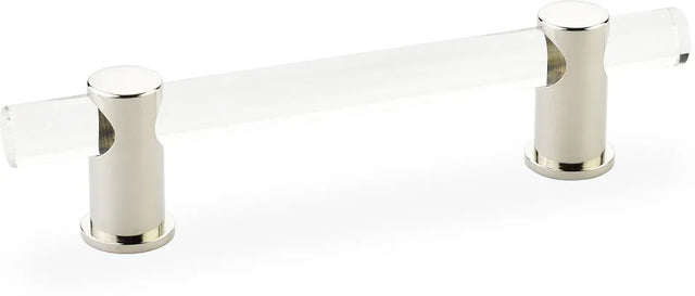 Lumiere Pull, Adjustable Clear Acrylic, Polished Nickel, 4'' cc 404-PN