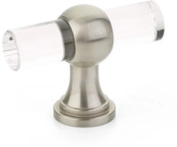 Lumiere Transitional T-Knob, Adjustable Clear Acrylic, Satin Nickel, 2'' 411-15